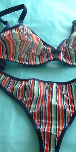 Conjunto rayitas sujetador lactancia y braguita o 